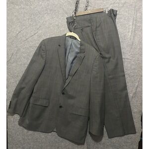 Tiglio‎ Luxe Super 150's Wool Suit Mens 42R Gray Windowpane (2" EXCESS HEM)